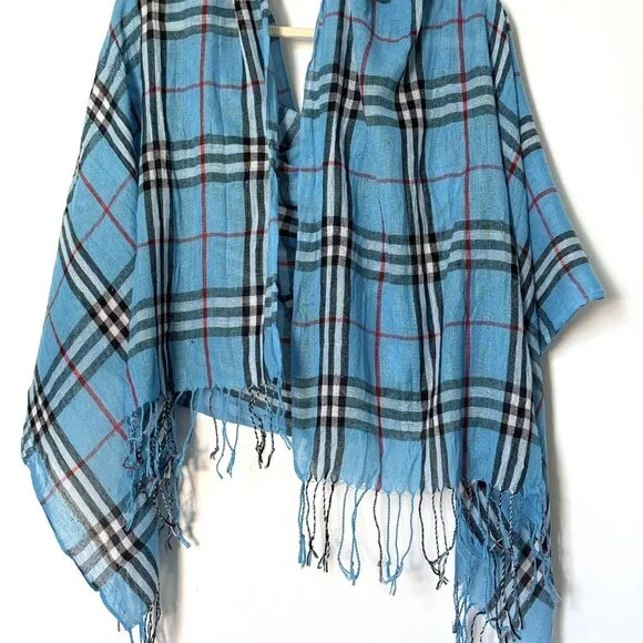 Lot of 2 Women's Shawls Blue Elegant Lightweight Large Wrap - Picture 7 of 12